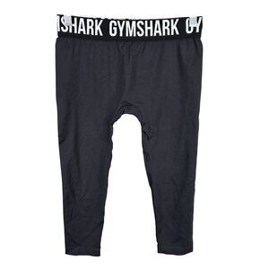 Womens Gymshark Black Mid Rise 3/4 Length Leggings Polyamide & Elastane Size M